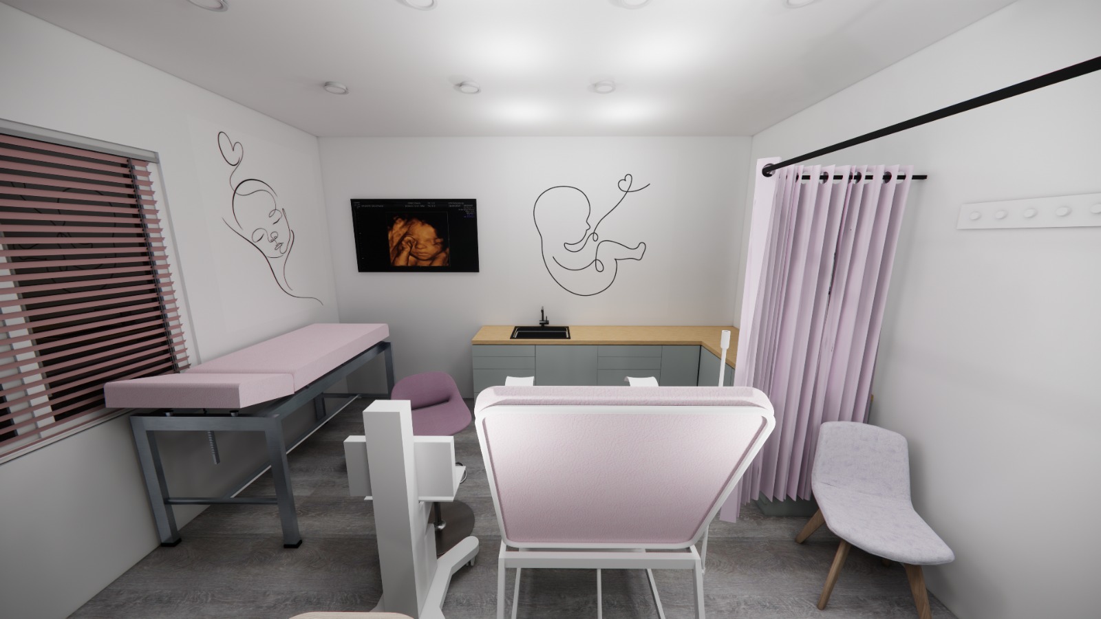 Modernes Ultraschall-Untersuchungszimmer Gynäkologie Duisburg für Schwangerschaftsvorsorge